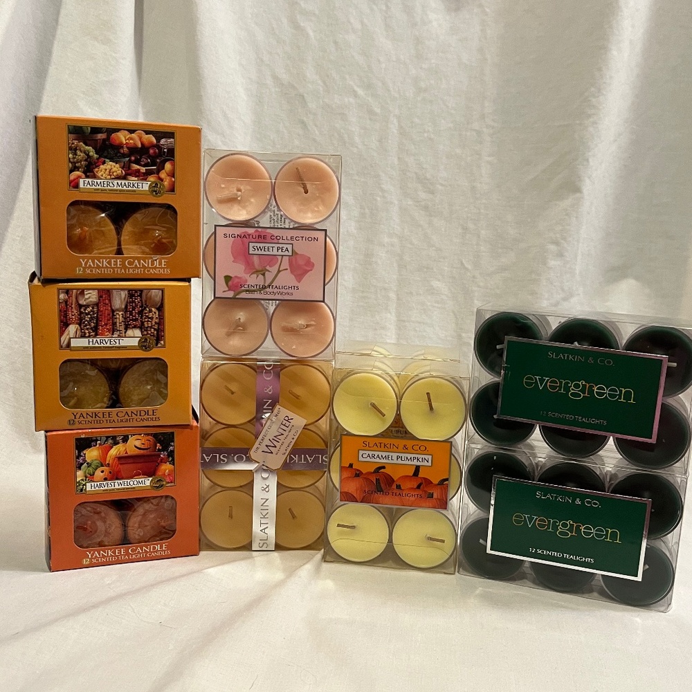 Lot of Slatkin & Co. and Yankee Candle Scented Tea Lights
